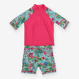 Pink and Blue Floral Swimsuit Two Piece