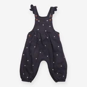 Dungarees Charcoal with Heart Appliques