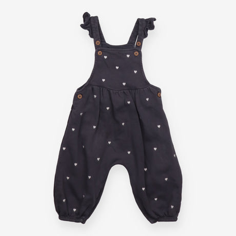 Dungarees Charcoal with Heart Appliques