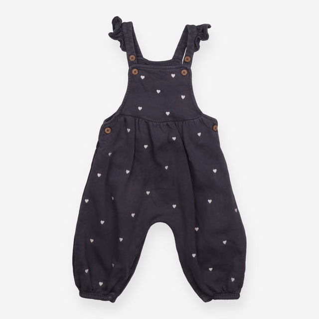 Dungarees Charcoal with Heart Appliques