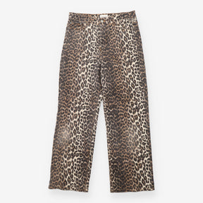 Leopard Print Organic Cotton Straight Leg Jeans
