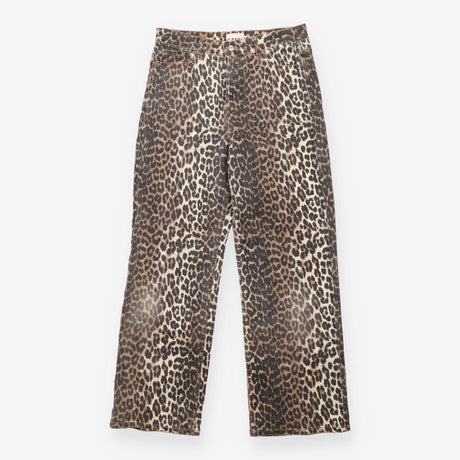 Leopard Print Organic Cotton Straight Leg Jeans