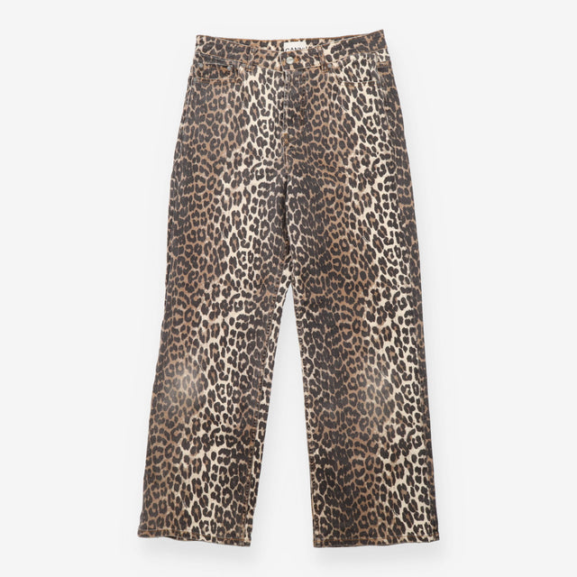 Leopard Print Organic Cotton Straight Leg Jeans