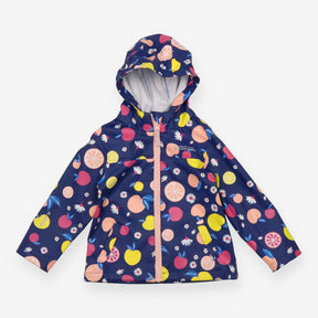 Raincoat Blue Fruit and Daisy Print