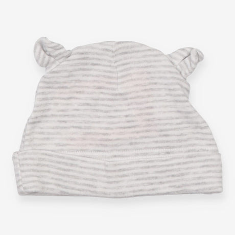 Baby hat grey stripe ears