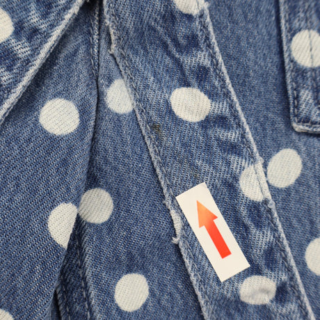 Jumpsuit Denim Collared White Spotted