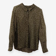 Khaki Star Print Blouse – Long Sleeve Lightweight 