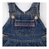 Dress pinafore denim floral snowflakes