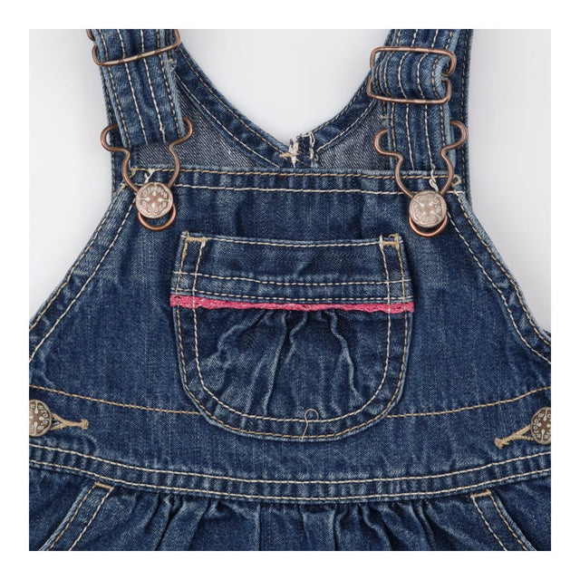 Dress pinafore denim floral snowflakes
