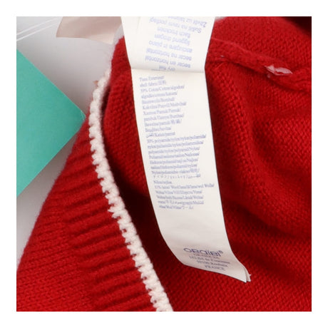 Sweater red knit penguin and friends