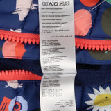 Pramsuit Blue Farm Print with Orange Zip