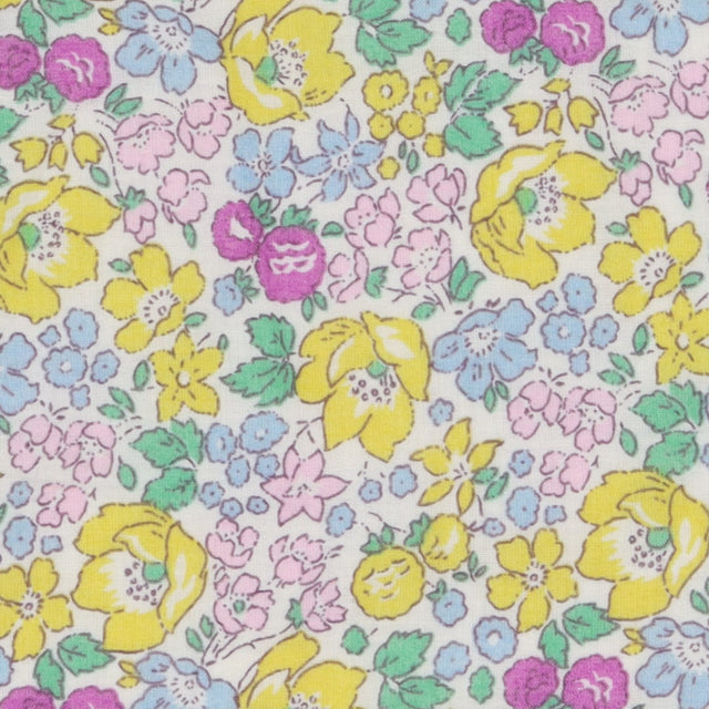 Purple and yellow smocked floral dress 
