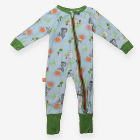 Sleepsuit Moomin blue green cuffs