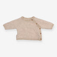 Cream Knit Cardigan with Gold Details Bout'chou