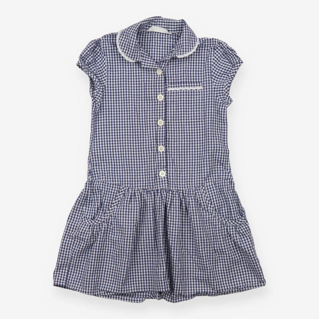 School summer dress 2pc blue check