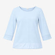 Light Duck Egg Blue Long Sleeve Satin Trim Cotton 