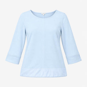 Light Duck Egg Blue Long Sleeve Satin Trim Cotton 