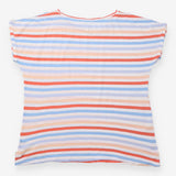 FatFace T-Shirt Striped Orange Blue Cotton
