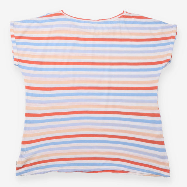 FatFace T-Shirt Striped Orange Blue Cotton