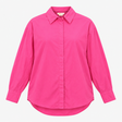 Cotton Button Down Long Sleeve Shirt Bright Pink