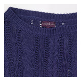 Jumper Dark Purple Acrylic Open Scoop Neck