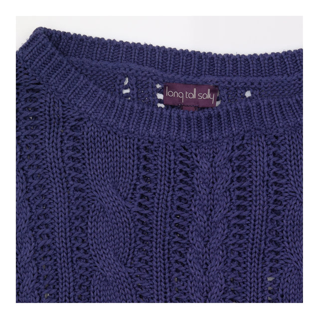 Jumper Dark Purple Acrylic Open Scoop Neck
