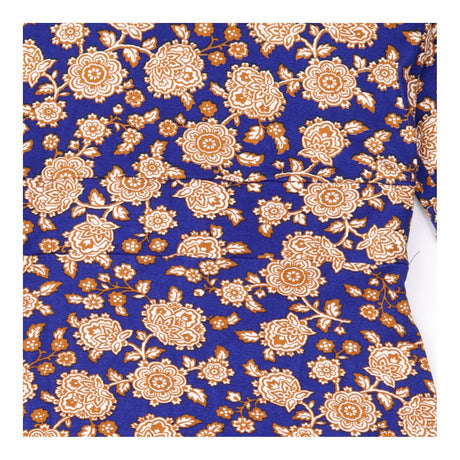 Dress Navy Blue Floral High Neck Long Sleeve