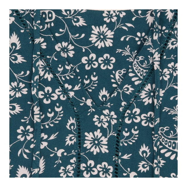 FatFace Teal Green Paisley Floral Notch Neck Tunic