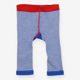 Leggings knit blue striped fire engine