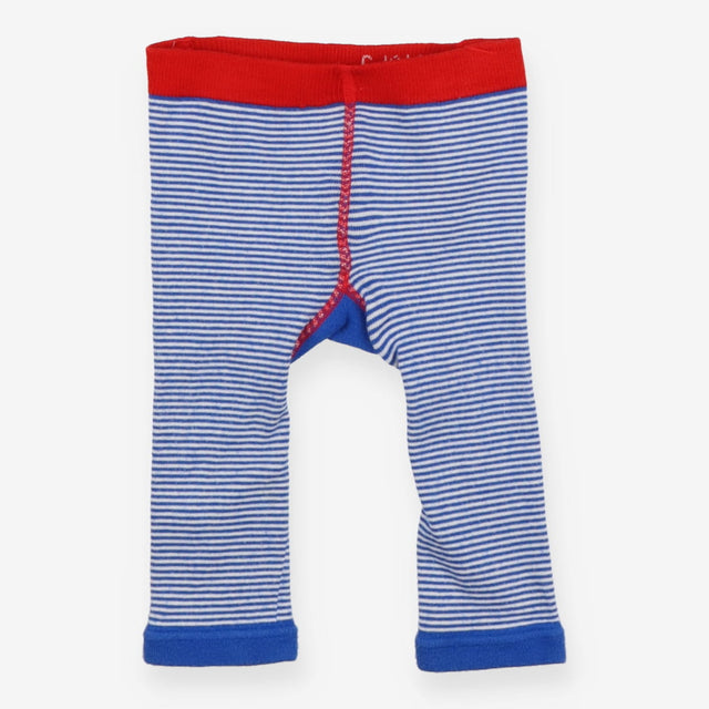 Leggings knit blue striped fire engine