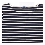 Navy White Breton Stripe 100% Cotton Asymmetric Pa
