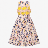 Dusk Pink Floral Cotton Silk Lace Dress
