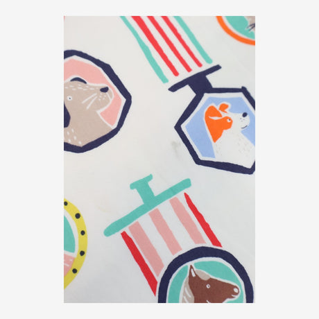 Cream Long Sleeve Woven Dress Animal Medals