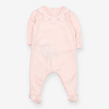 Sleepsuit Pink Flower Embroidered Neckline
