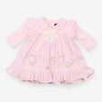 Catamini cord dress with floral embroidery