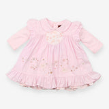 Catamini cord dress with floral embroidery