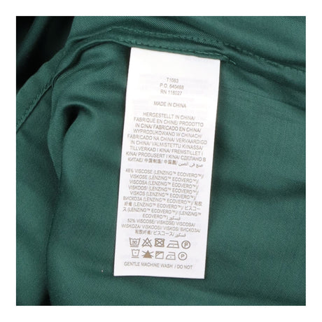 Green Smocked High Neck Long Sleeve Blouse