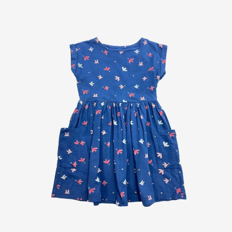 Blue Flying Bird Jersey Dress