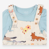 Dress pinafore animals blue bodysuit