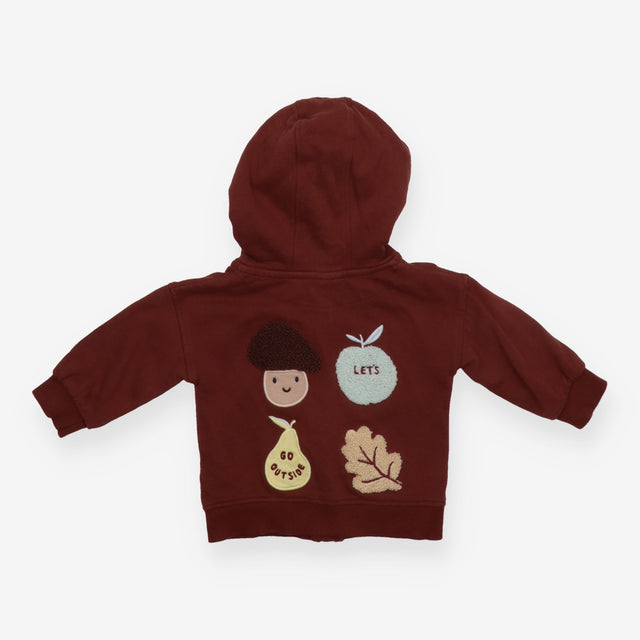Hoodie Brown Toadstool Applique