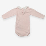 Collared Bodysuit Pink Stripe