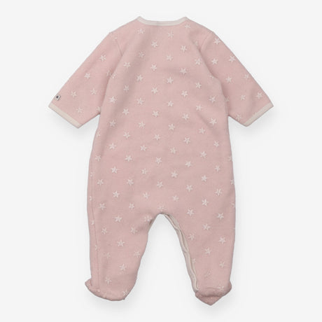Pink Fleece Sleepsuit with Stars