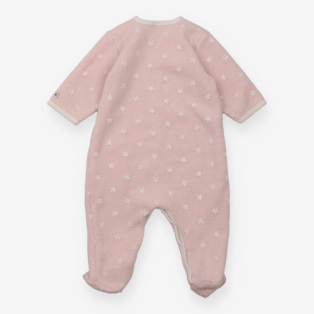 Pink Fleece Sleepsuit with Stars