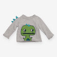 Sweater Grey Zip Dinosaur Mouth