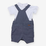 Outfit shortie dungaree blue and collared short sl