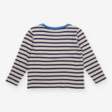 White and Blue Striped Long Sleeve