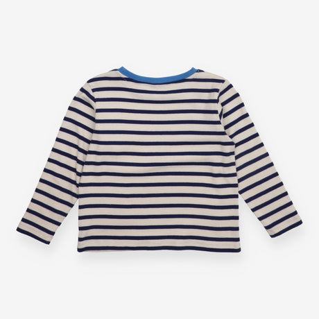 White and Blue Striped Long Sleeve