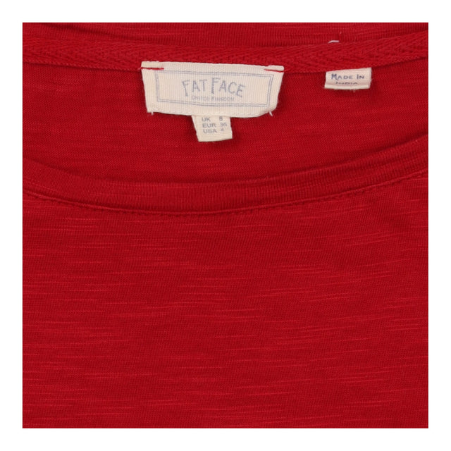 T-Shirt Short Sleeve Red Slub Crew Neck