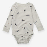 Bodysuit and Leggings Outfit - Bird Print
