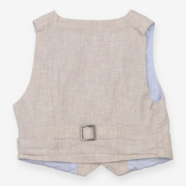 Waistcoat light grey with blue pocket square